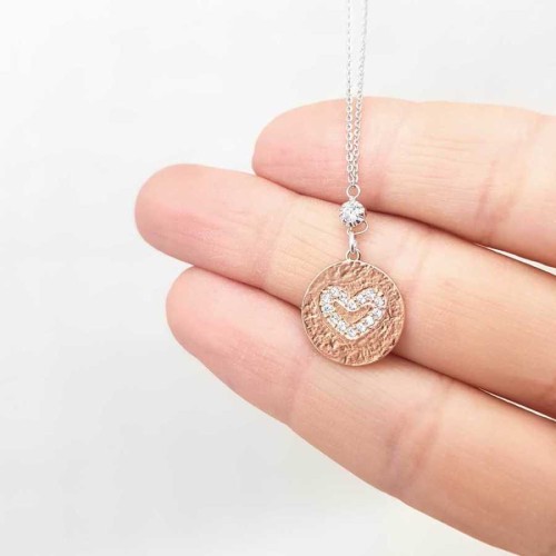 Zircon Stone Heart Silver Women's Necklace - CNG Jewels (1)